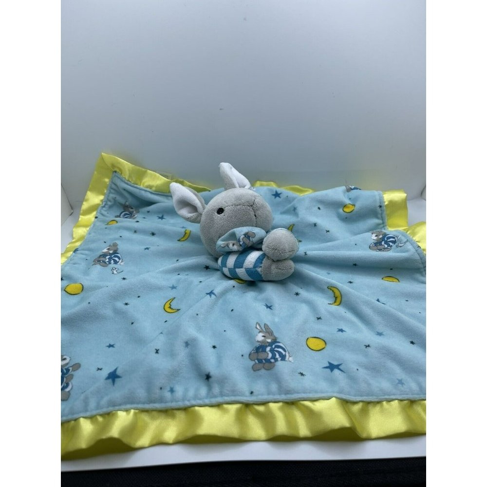 Kids Preferred Goodnight Moon Lapin Gray Bunny Blue Stars Lovey Security Blanket